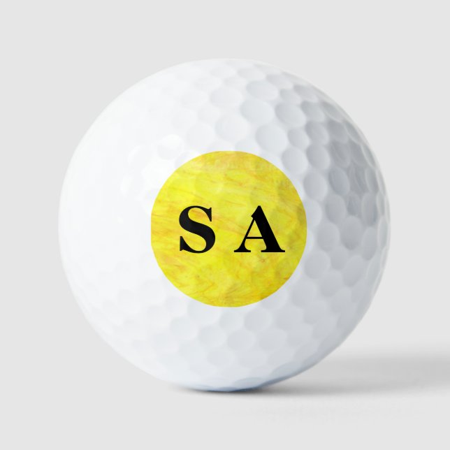 Personalized Solar Yellow Golf Balls (Front)