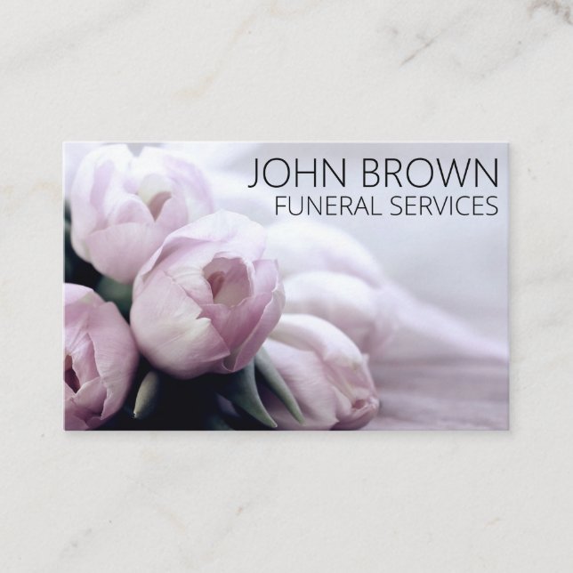 Personalized "Solemn Flowers" (UK/Euro) Business Card (Front)