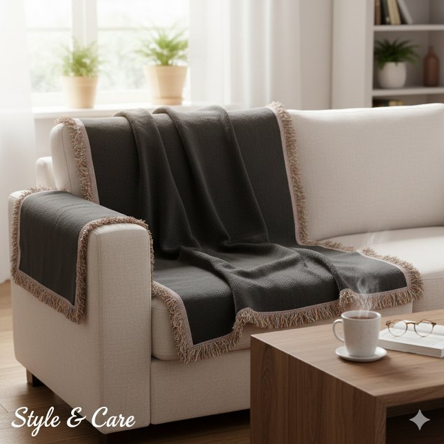 Personalized Solid Black Colour Throw Blanket (Personalized Solid Black Color Throw Blanket)