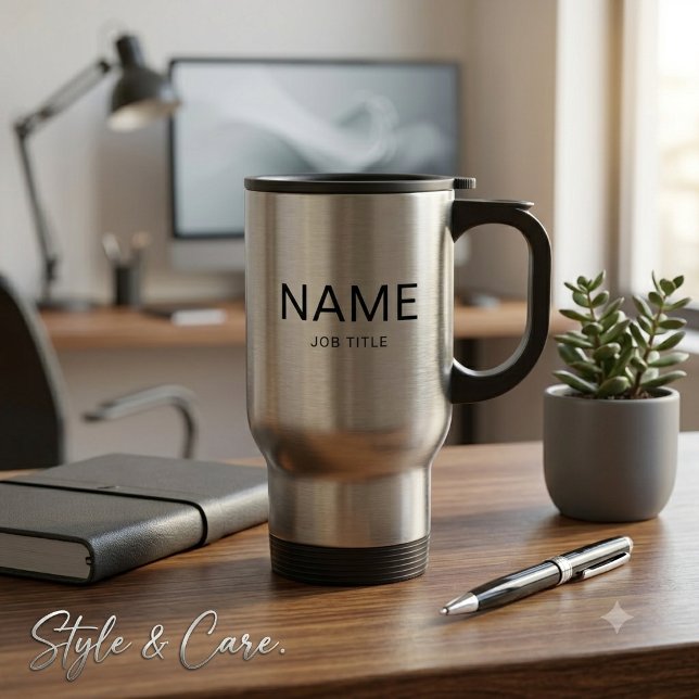 Personalized Solid Black Travel Mug with Your Name (Personalized Solid Black Travel Mug with Your Name)