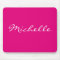 Personalized solid colour neon pink mouse pad