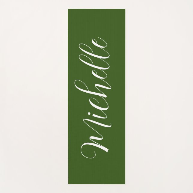 Personalized Solid Colour Yoga Mat with Name (Front)