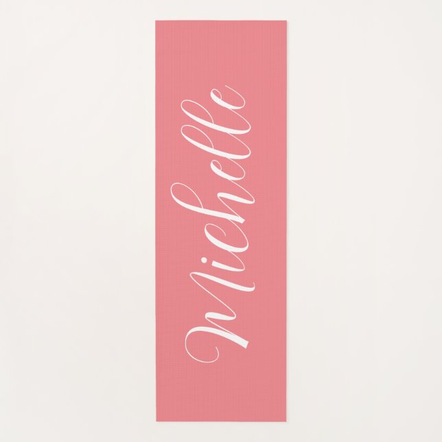 Personalized Solid Colour Yoga Mat with Name (Front)