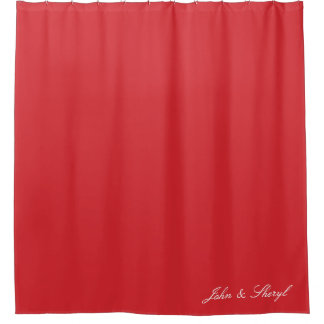 Personalized Solid Red Shower Curtain