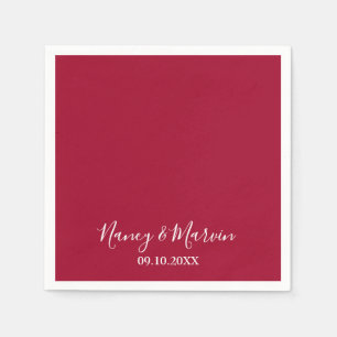 Personalized Solid Ruby 40th Anniversary Party Napkin