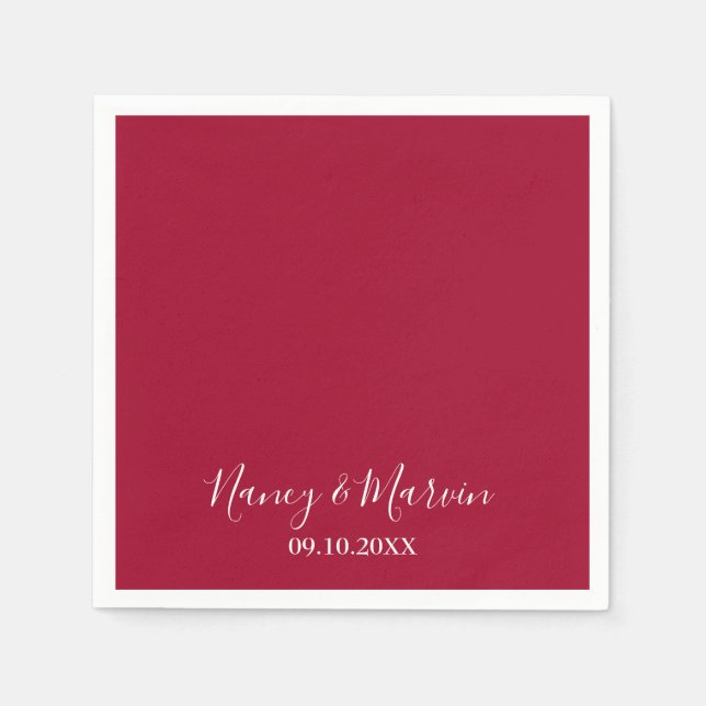 Personalized Solid Ruby 40th Anniversary Party Napkin (Front)