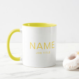 Personalized Solid Yellow Combo Mug with Your Name
