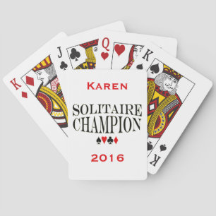 Personalized Solitaire Champion Playing Cards