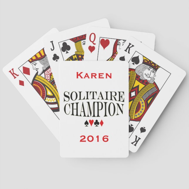 Personalized Solitaire Champion Playing Cards (Back)