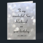 Personalized Son Birthday Card<br><div class="desc">Stylish personalized Birthday Greeting Card for Son</div>
