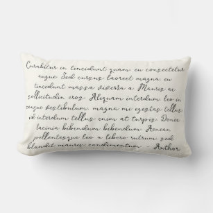 Personalized song lyric poem lumbar pillow