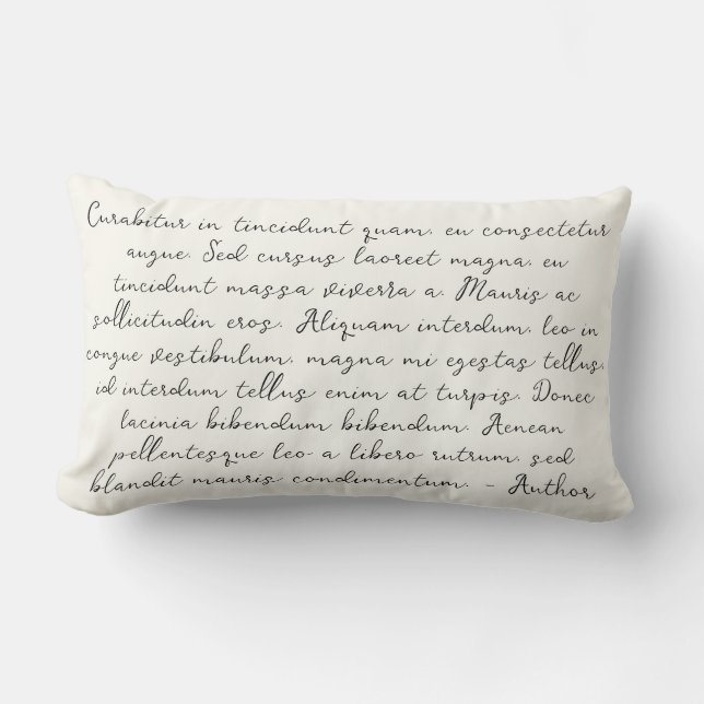 Personalized song lyric poem lumbar pillow (Front)