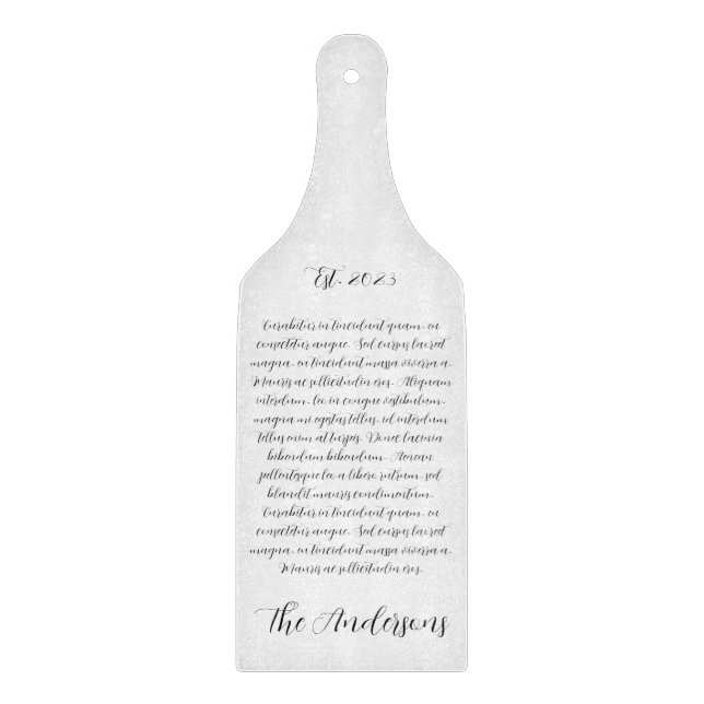 Personalized Song Lyrics Glass Charcuterie Board (Front)