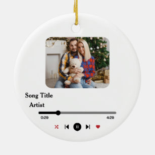 Personalized Song Lyrics Photo For The Couple Ceramic Ornament