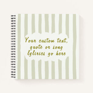 Personalized Song Lyrics, Poem or Favourite Quote Notebook