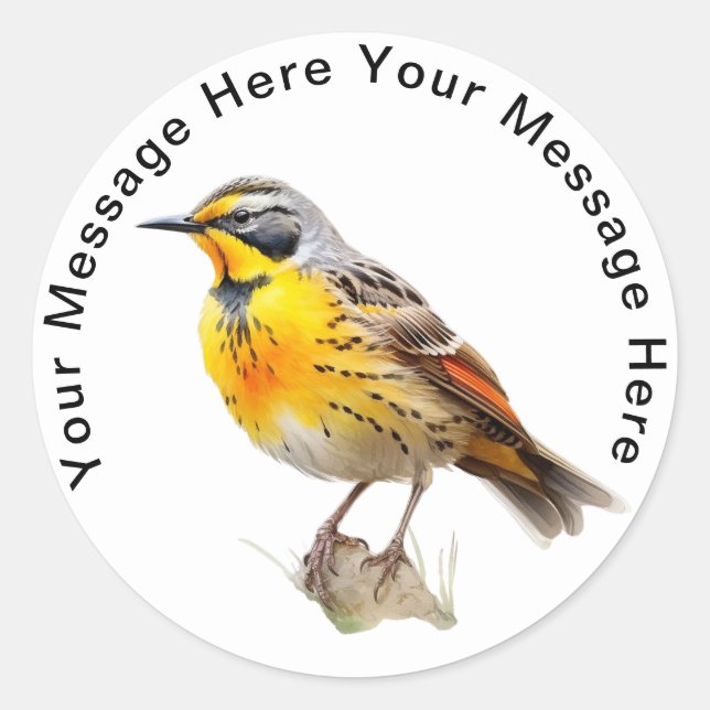 Personalized SongBird Stickers Eastern Meadowlark (Front)