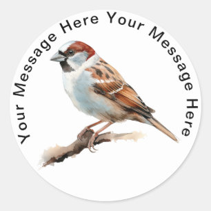 Personalized SongBird Stickers House Sparrow