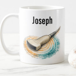 Personalized Sonography Probe Sound Waves Name  Coffee Mug