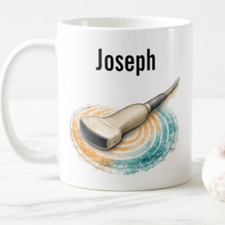 Personalized Sonography Probe Sound Waves Name  Coffee Mug