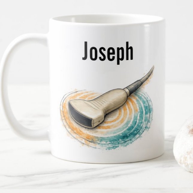 Personalized Sonography Probe Sound Waves Name  Coffee Mug (Creator Uploaded)
