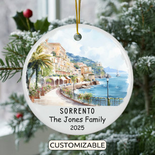 Personalized Sorrento Ornament, Italy Ceramic Ornament