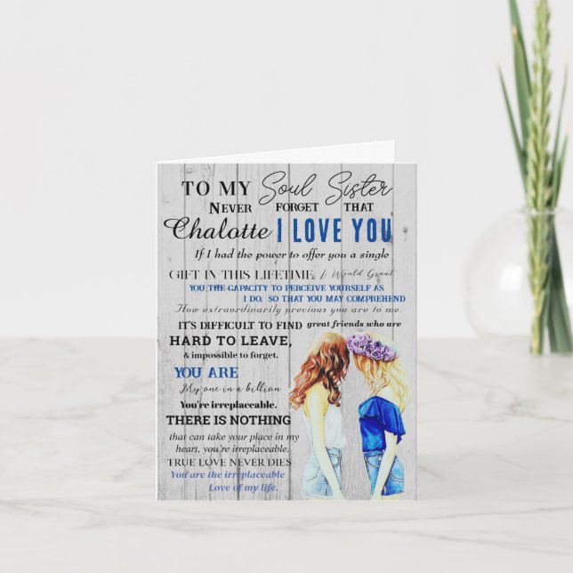 Personalized Soul Sister Definition Friend Quotes Holiday Card (Front)