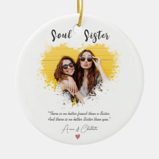 Personalized Soul Sister Definition WaterColor Ceramic Ornament