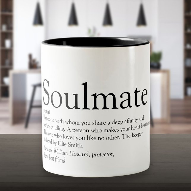 Personalized Soulmate Definition Two-Tone Coffee Mug (Personalized Soulmate Definition Two-Tone Coffee Mug)