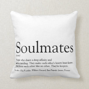 Personalized Soulmates Definition Black And White Throw Pillow