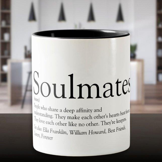 Personalized Soulmates Definition Two-Tone Coffee  Mug (Personalized Soulmates Definition Two-Tone Coffee Mug)
