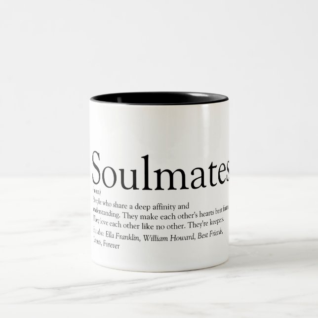 Personalized Soulmates Definition Two-Tone Coffee  Mug (Center)