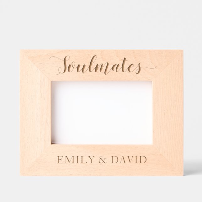 Personalized Soulmates Newlyweds Couples Names Etched Frames (Front)