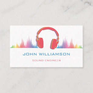 Personalized Sound Engineer Audio Engineering Business Card