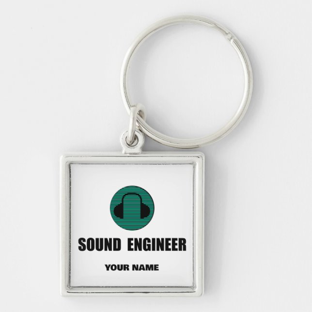 Personalized Sound Engineer Audio Engineering Keychain (Front)