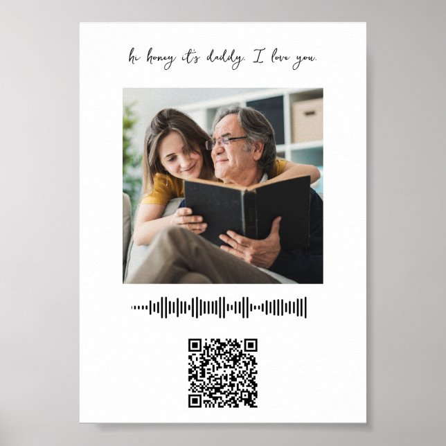 Personalized Soundwave Art Qr Code Family Image  Poster (Front)