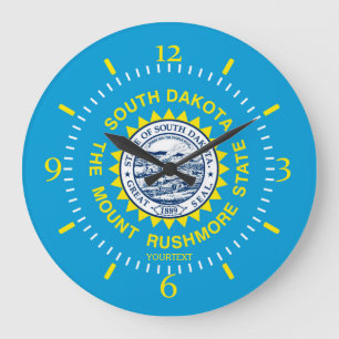 Personalized South Dakota State Flag Design on a Large Clock
