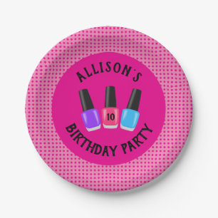 Personalized Spa Birthday Party Plates
