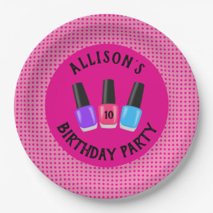Personalized Spa Birthday Party Plates