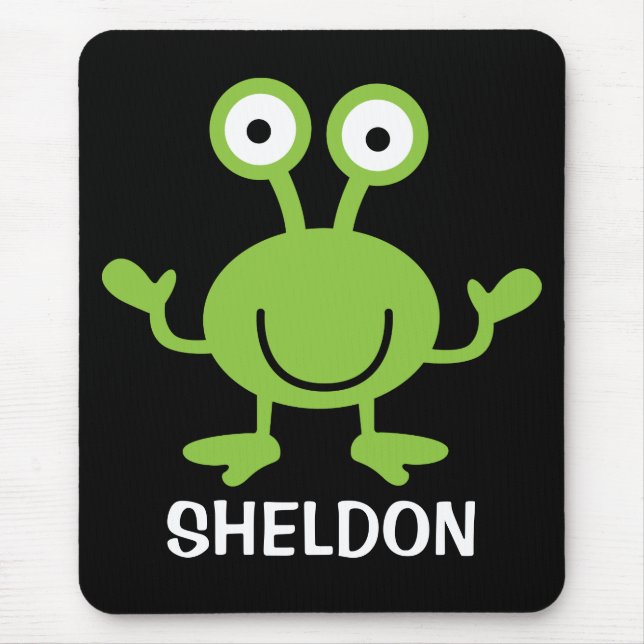 Personalized Space Alien Mousepad for Kids (Front)