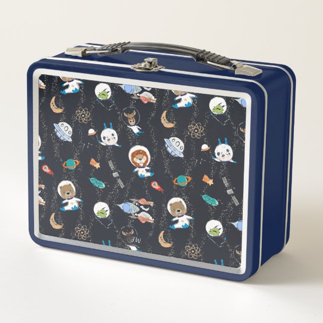 Personalized Space Animals Lunch Box (Front)
