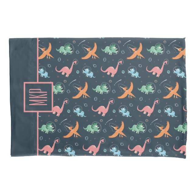 Personalized Space Dinosaur Pattern Pillowcase (Front)