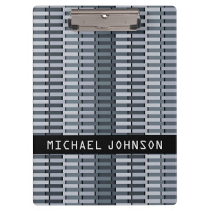 Personalized Space Grey Contemporary Art Pattern Clipboard