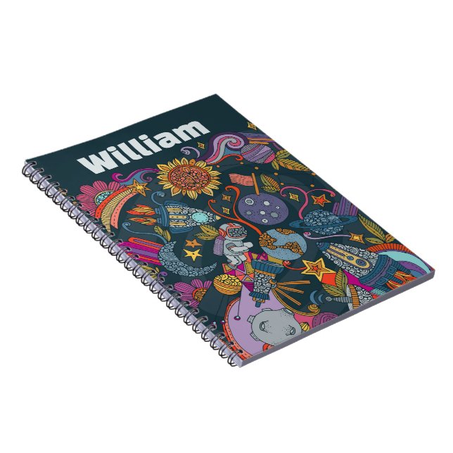 Personalized Space Name Poster for Kids  Notebook (Right Side)