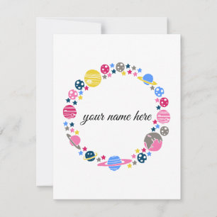 Personalized Space Notecards for Girls