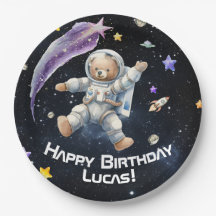 Personalized Space-Themed Paper Plates