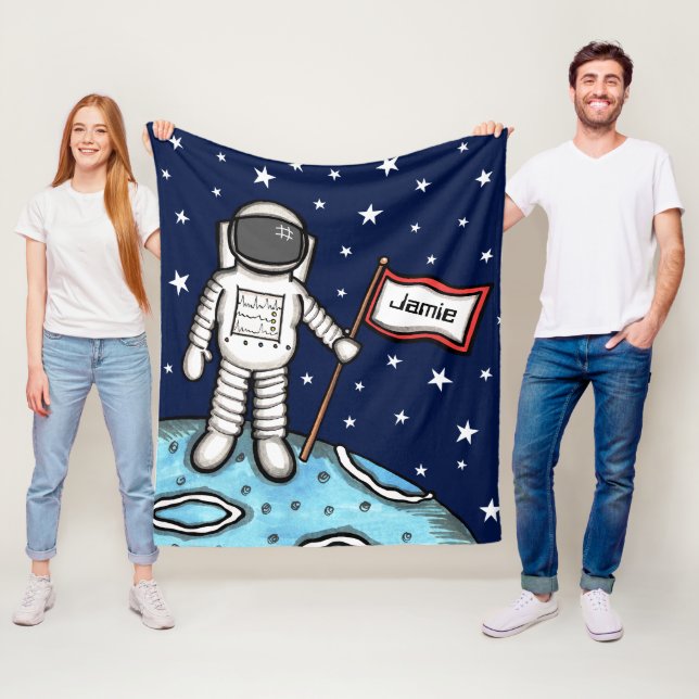 Personalized Spaceman Astronaut Cosmonaut Fleece B Blanket (In Situ)