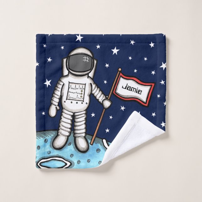 Personalized Spaceman Astronaut Cosmonaut Wash Cloth (Wash Cloth)