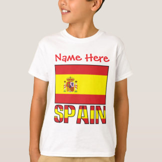 Personalized Spain Flag Heritage Boys' T-Shirt