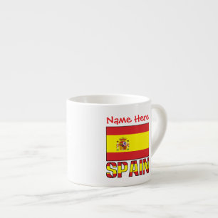 Personalized Spain Flag Heritage Gift Espresso Cup