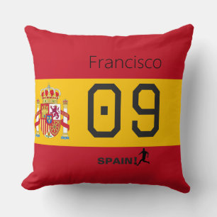 Personalized Spain National Soccer Graphic Athlete Throw Pillow
